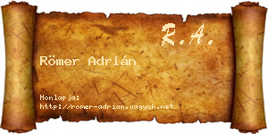 Römer Adrián névjegykártya